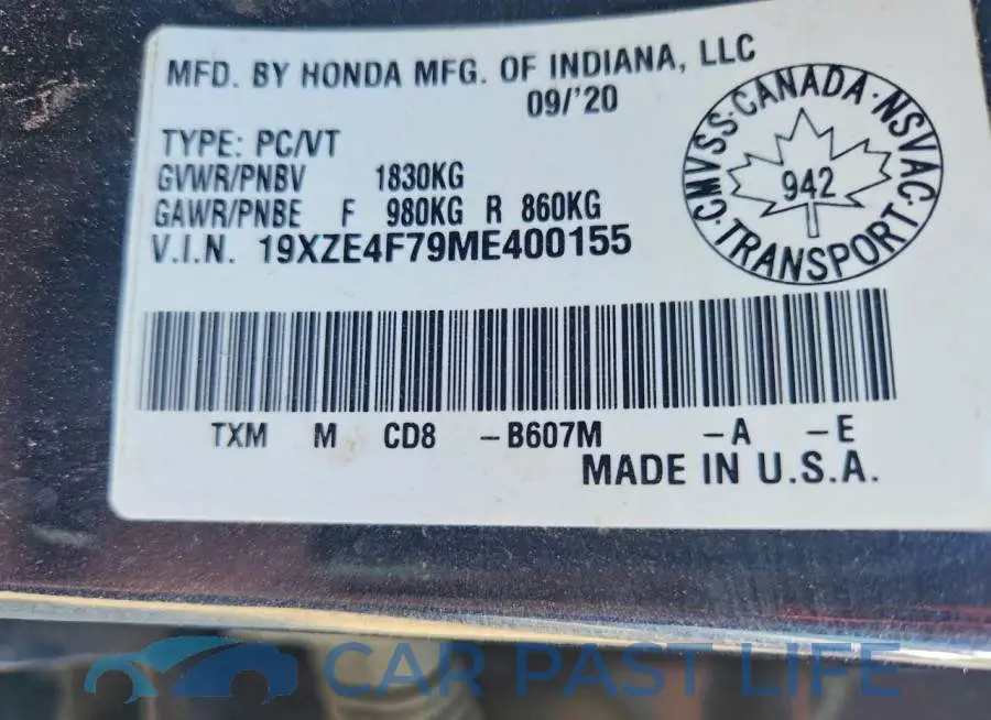 19XZE4F79ME400155# 12