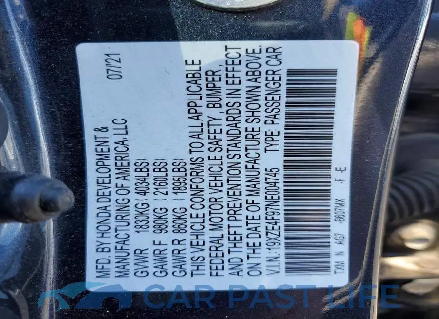 19XZE4F97NE004745# 12