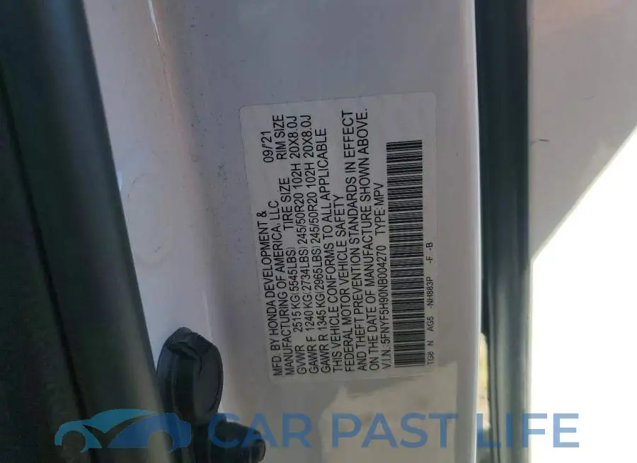 5FNYF5H90NB004270# 13