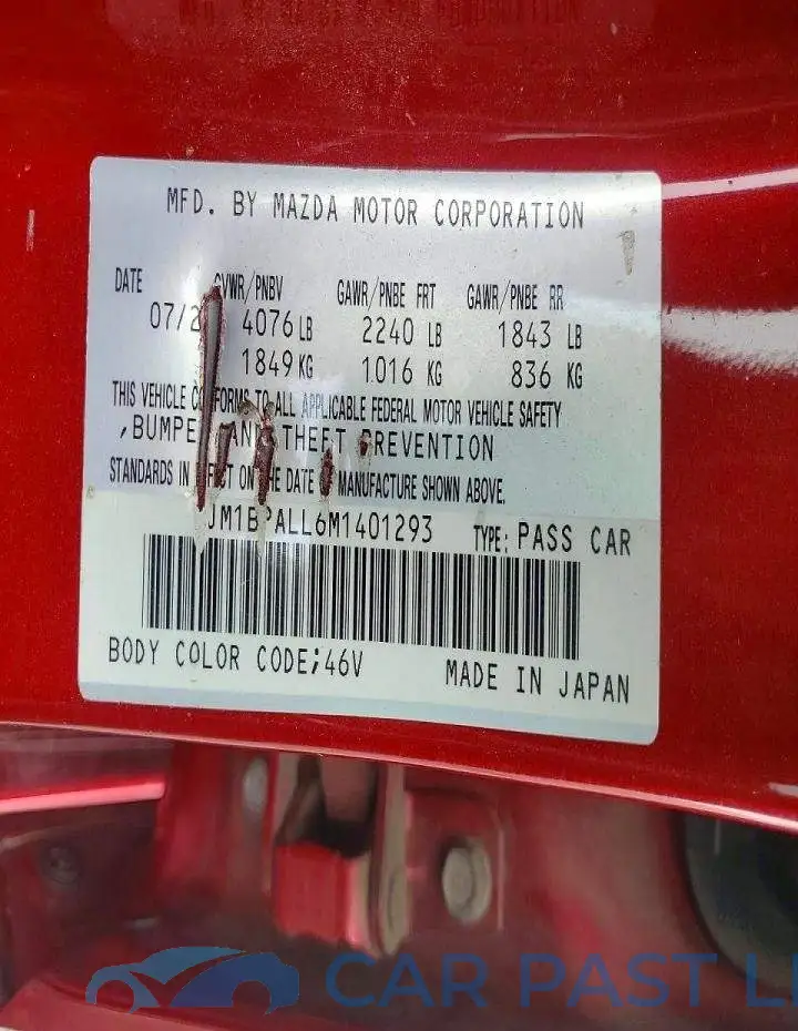 JM1BPALL6M1401293# 12