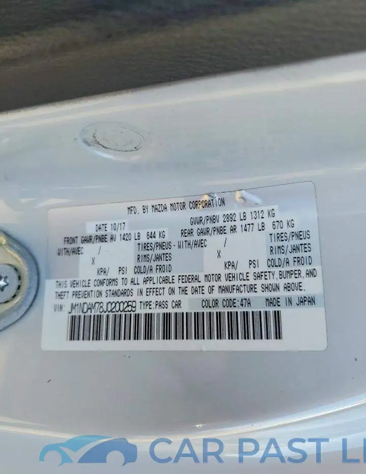 JM1NDAM78J0200259# 12