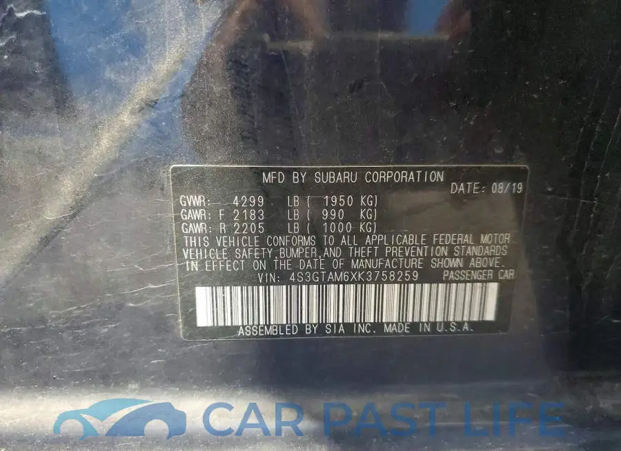 4S3GTAM6XK3758259# 13