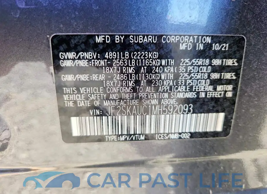 JF2SKAUC1MH592093# 12