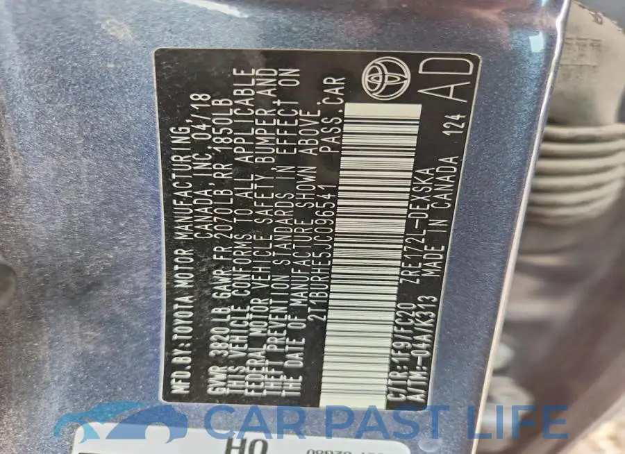 2T1BURHE5JC096541# 12