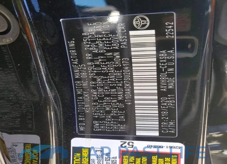 4T1DAACK7SU204173# 12