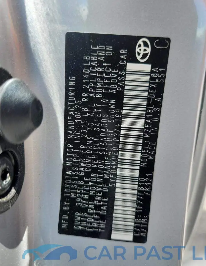 5YFB4MDE0TP374189# 12