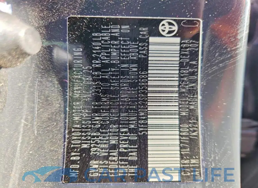 5YFB4MDE2SP358686# 12