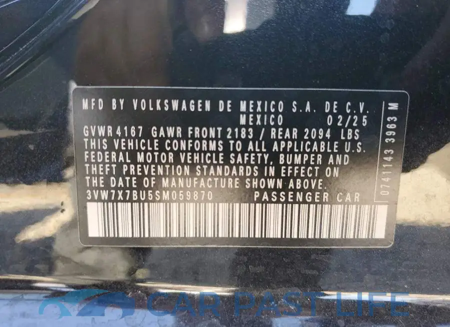 3VW7X7BU5SM059870# 13