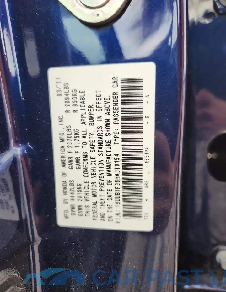 19UUB1F36HA010154# 12