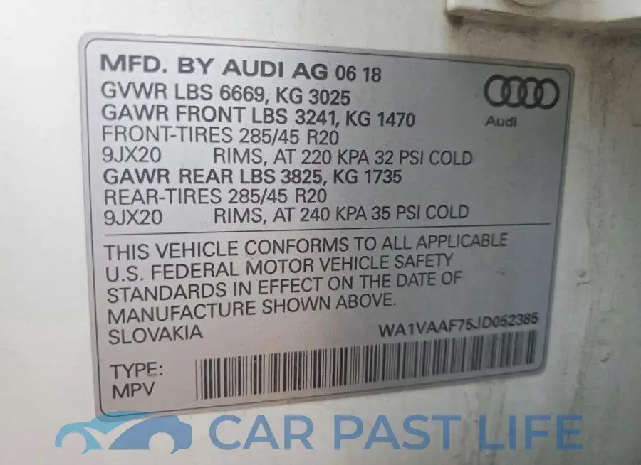 WA1VAAF75JD052385# 14