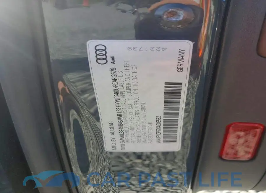 WAUFNCF57KA009532# 12