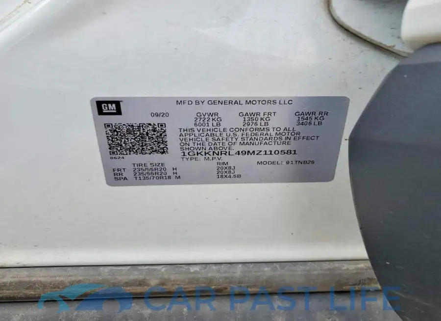 1GKKNRL49MZ110581# 13