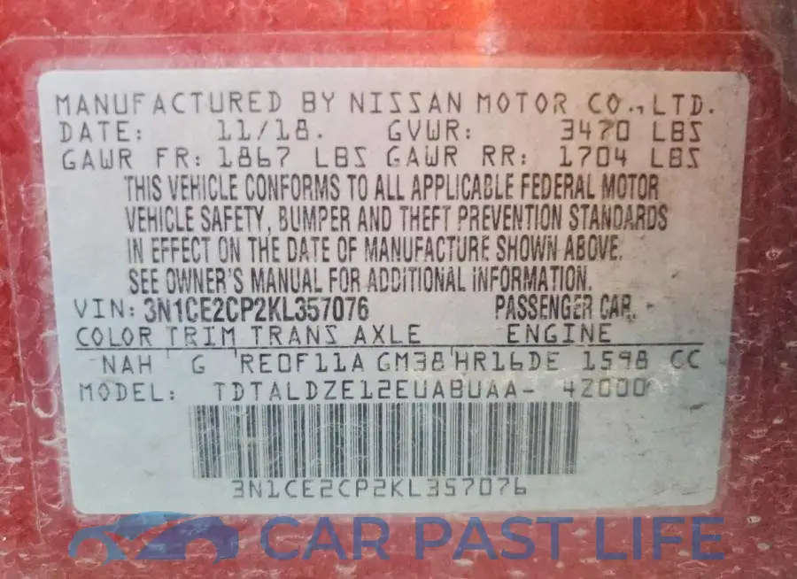 3N1CE2CP2KL357076# 13
