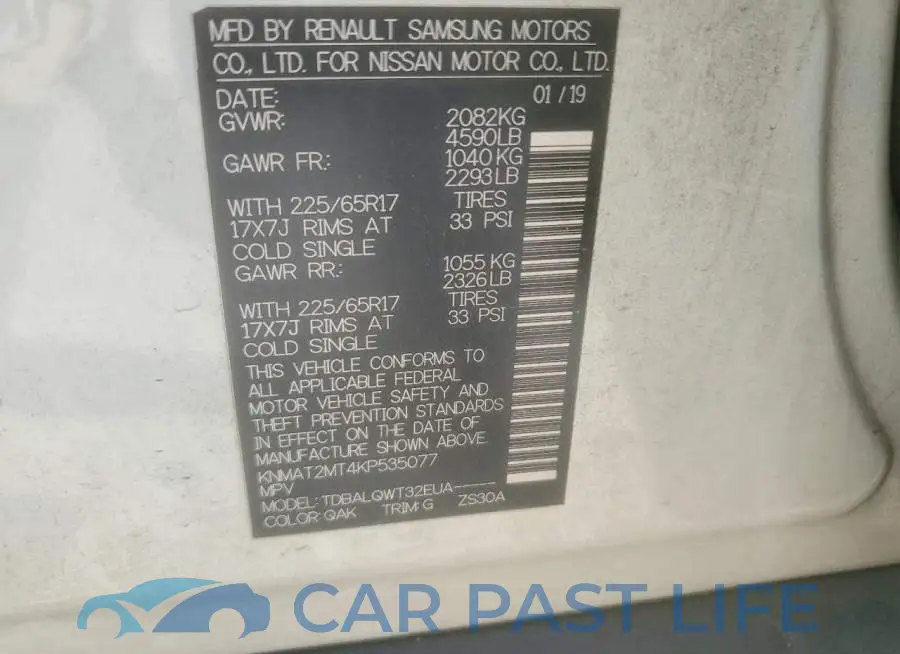 KNMAT2MT4KP535077# 14