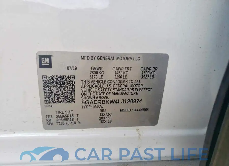 5GAERBKW4LJ120974# 12