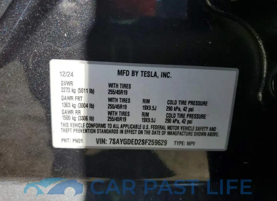 7SAYGDED2SF259629# 12