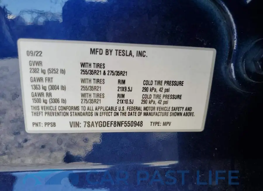 7SAYGDEF8NF550948# 12