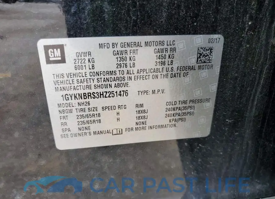 1GYKNBRS3HZ251476# 13