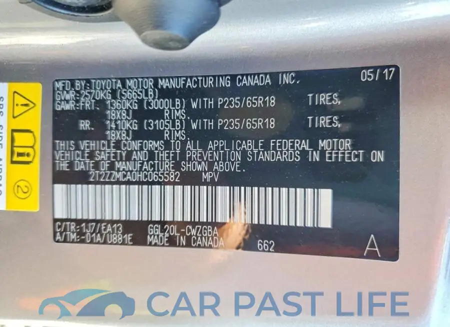 2T2ZZMCA0HC065582# 13