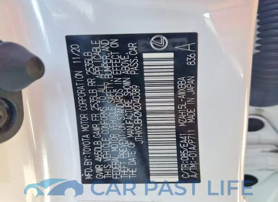 JTHX9JBH2M2040389# 14