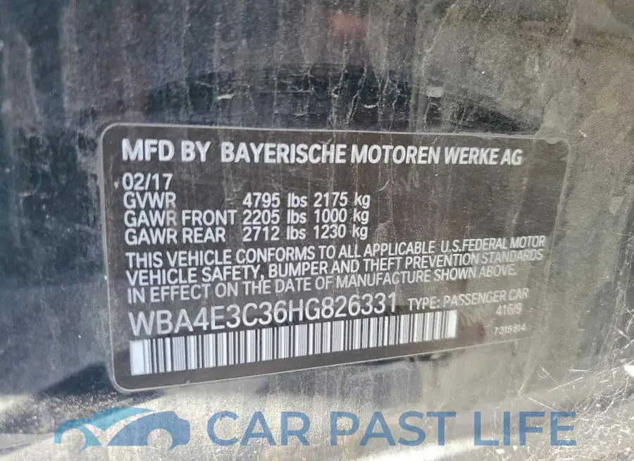 WBA4E3C36HG826331# 12