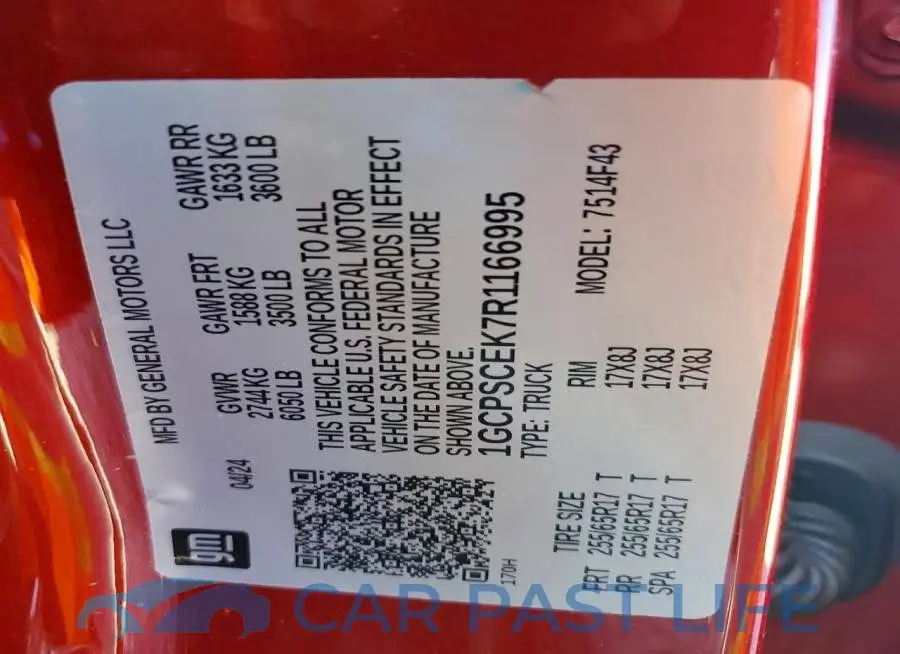 1GCPSCEK7R1166995# 12