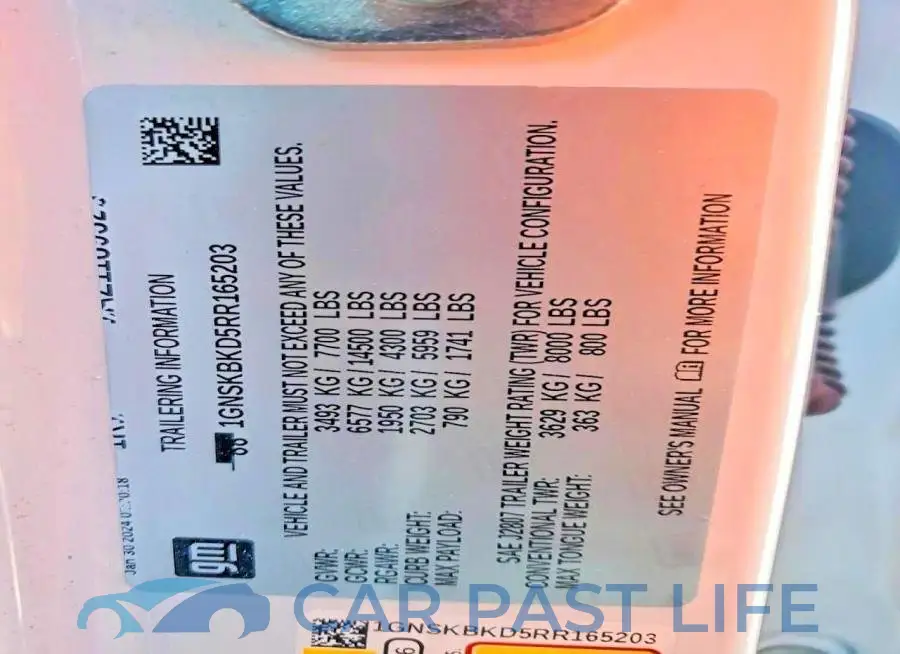 1GNSKBKD5RR165203# 13