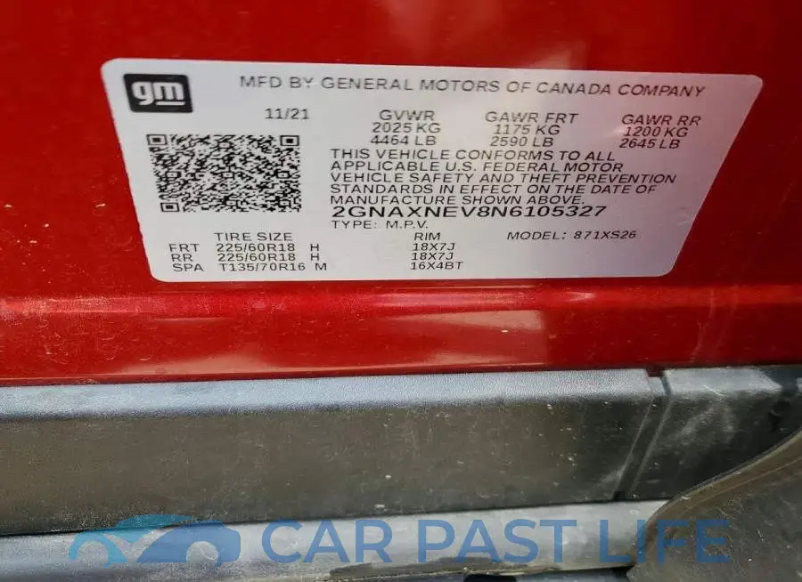 2GNAXNEV8N6105327# 13