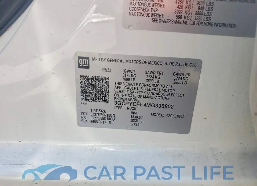 3GCPYCEF4MG338802# 12