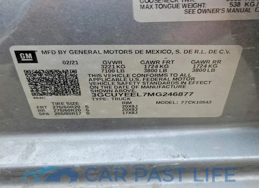 3GCUYEEL7MG246877# 13