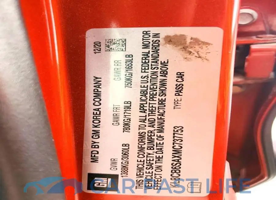 KL8CB6SAXMC737753# 12