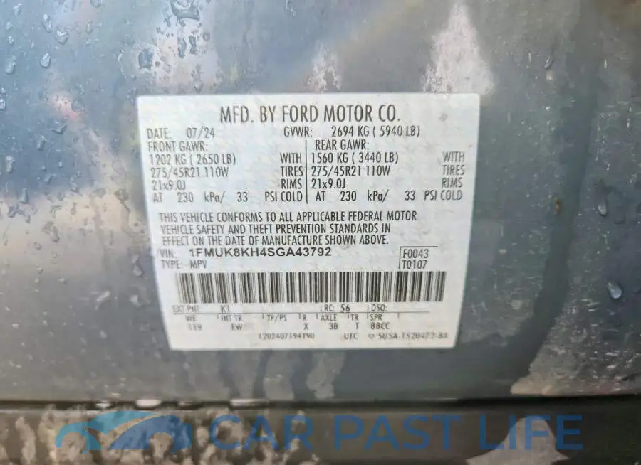 1FMUK8KH4SGA43792# 13
