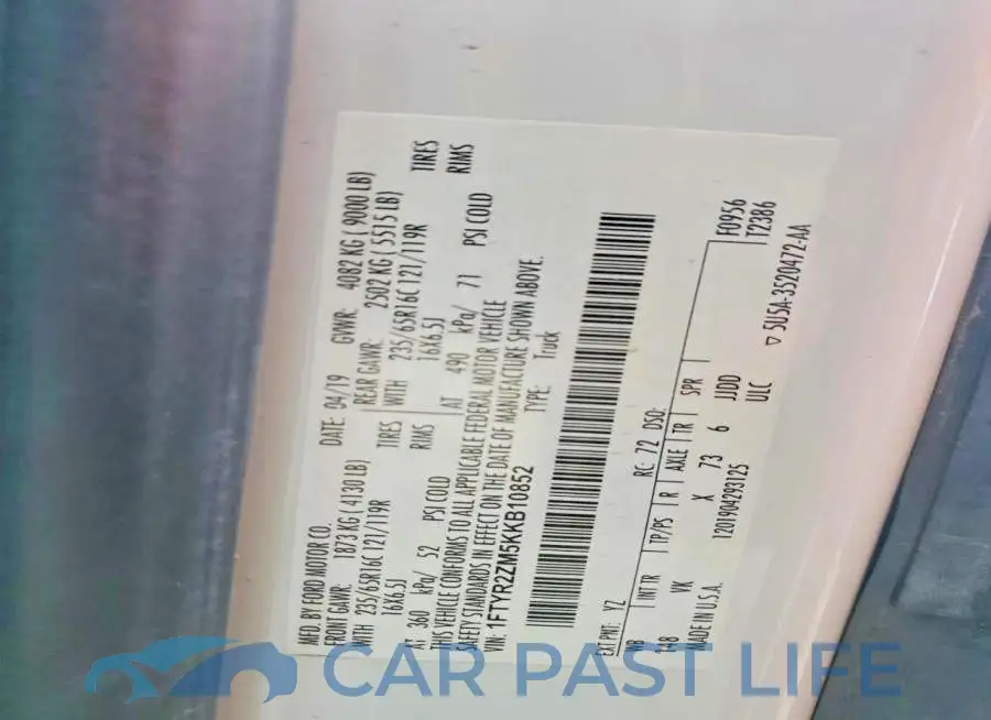1FTYR2ZM5KKB10852# 13