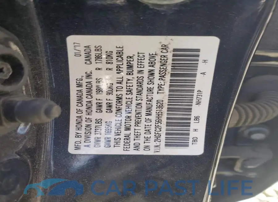 2HGFC2F56HH513620# 13