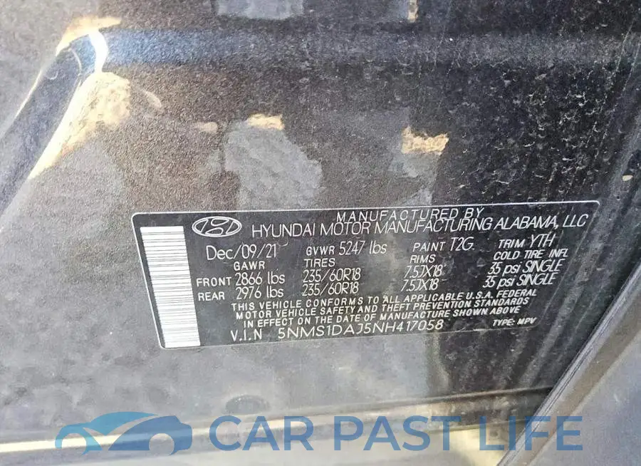 5NMS1DAJ5NH417058# 13