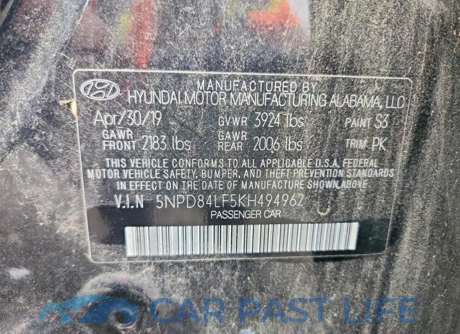 5NPD84LF5KH494962# 12