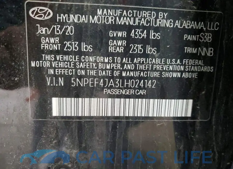 5NPEF4JA3LH024142# 12