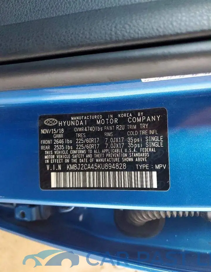 KM8J2CA45KU894828# 13