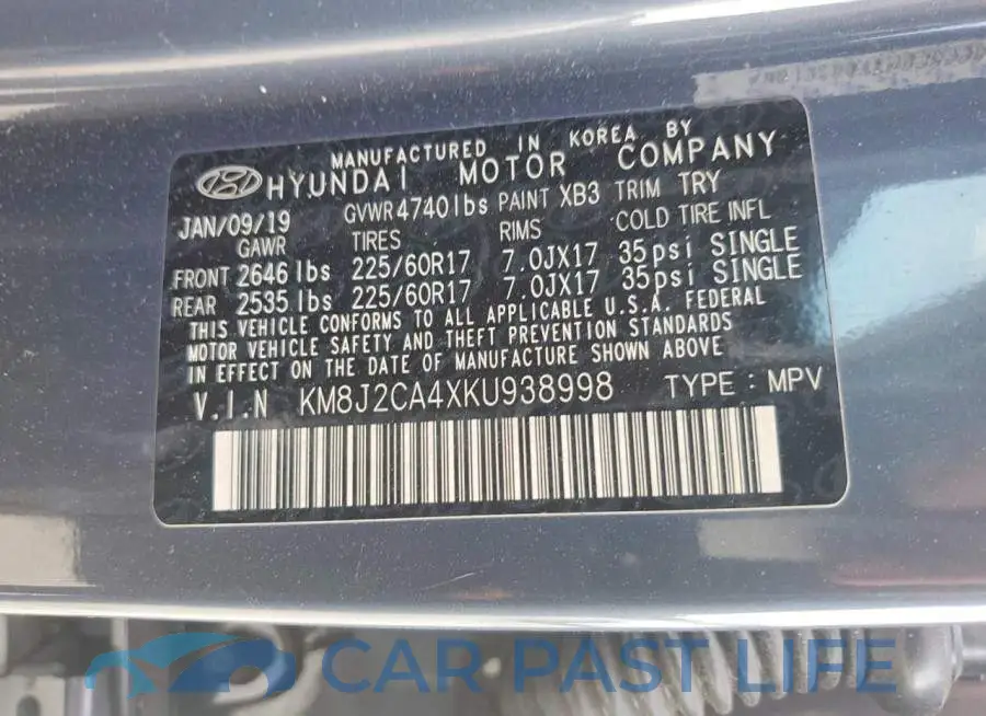 KM8J2CA4XKU938998# 13