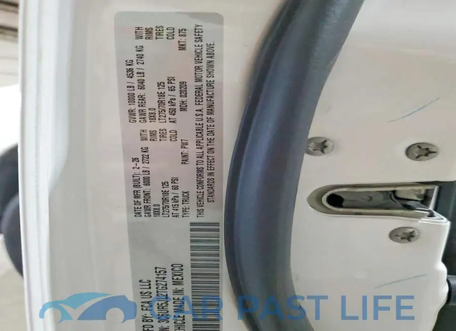 3C6UR5JL2TG274157# 12