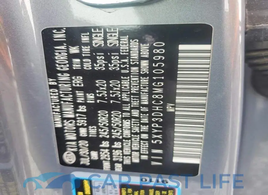 5XYP3DHC8MG105980# 13