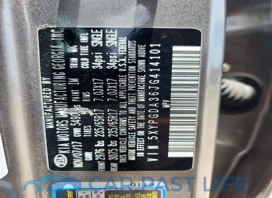 5XYPGDA36JG414101# 13