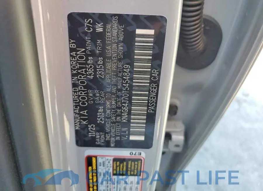 KNAG64J70T5454849# 12