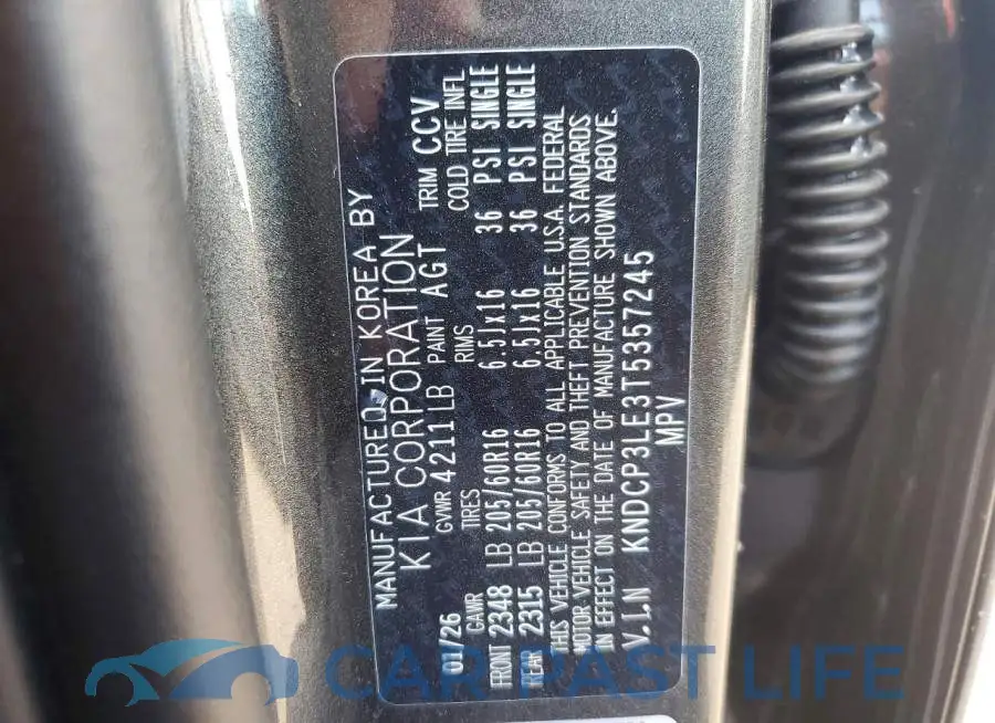 KNDCP3LE3T5357245# 13