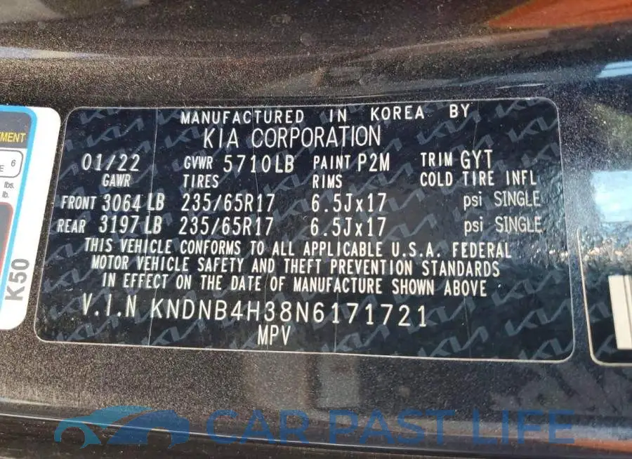 KNDNB4H38N6171721# 14