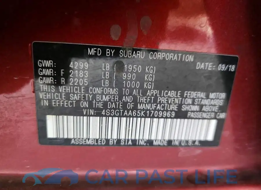 4S3GTAA65K1709969# 12