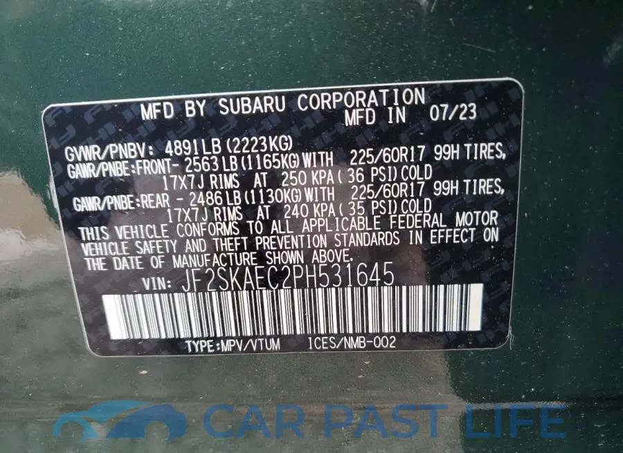 JF2SKAEC2PH531645# 13