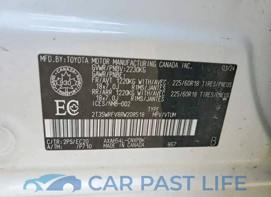 2T35WRFV8RW208518# 14