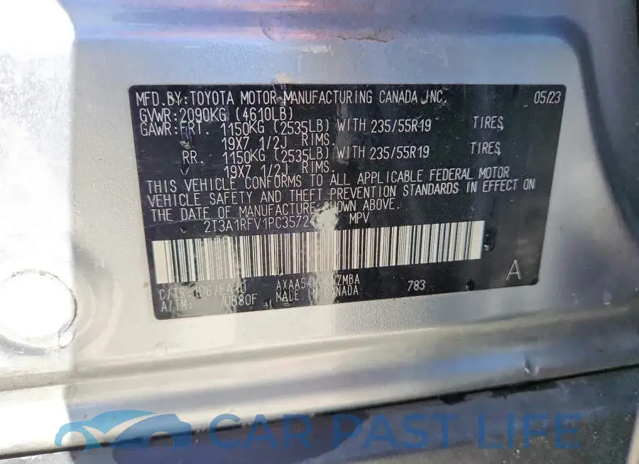 2T3A1RFV1PC357249# 13