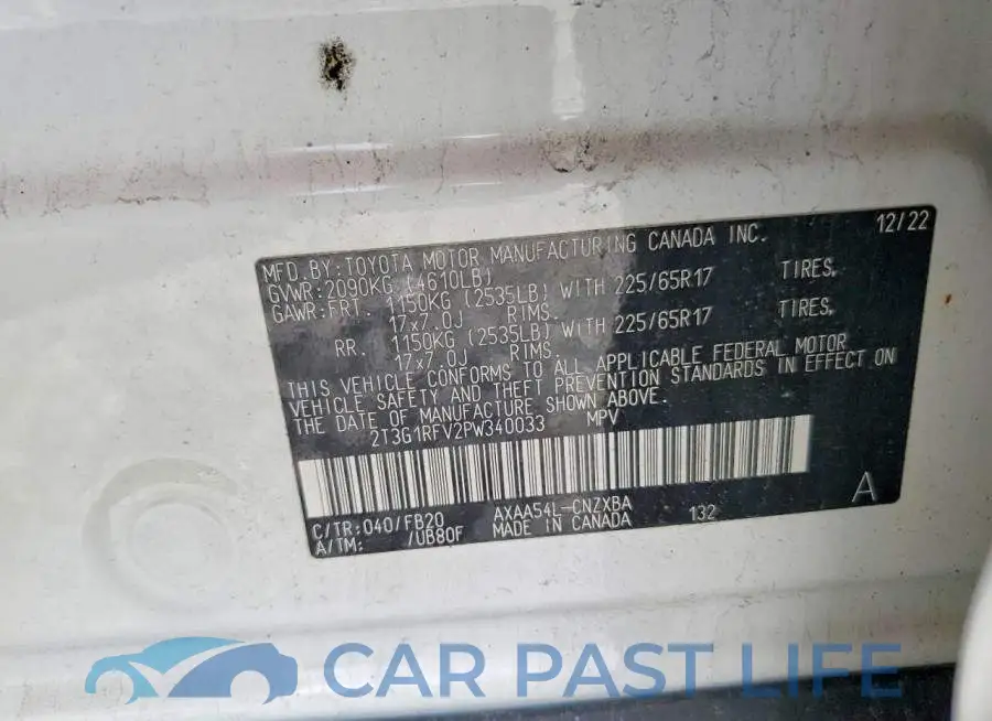 2T3G1RFV2PW340033# 13